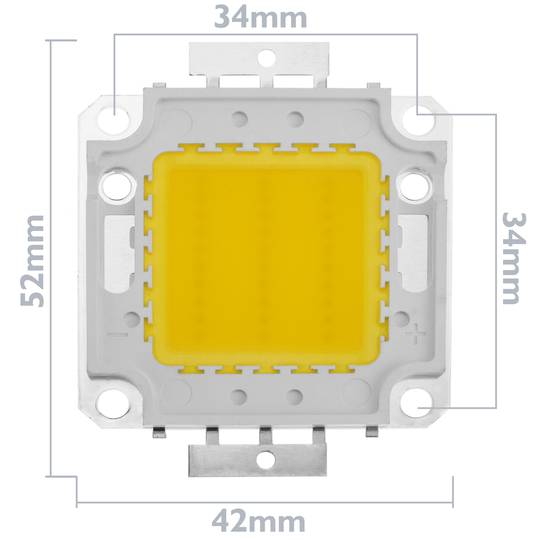 LED COB DIY 30W 2400LM 3000K warmweißer Lichtsender 34 x 34 mm