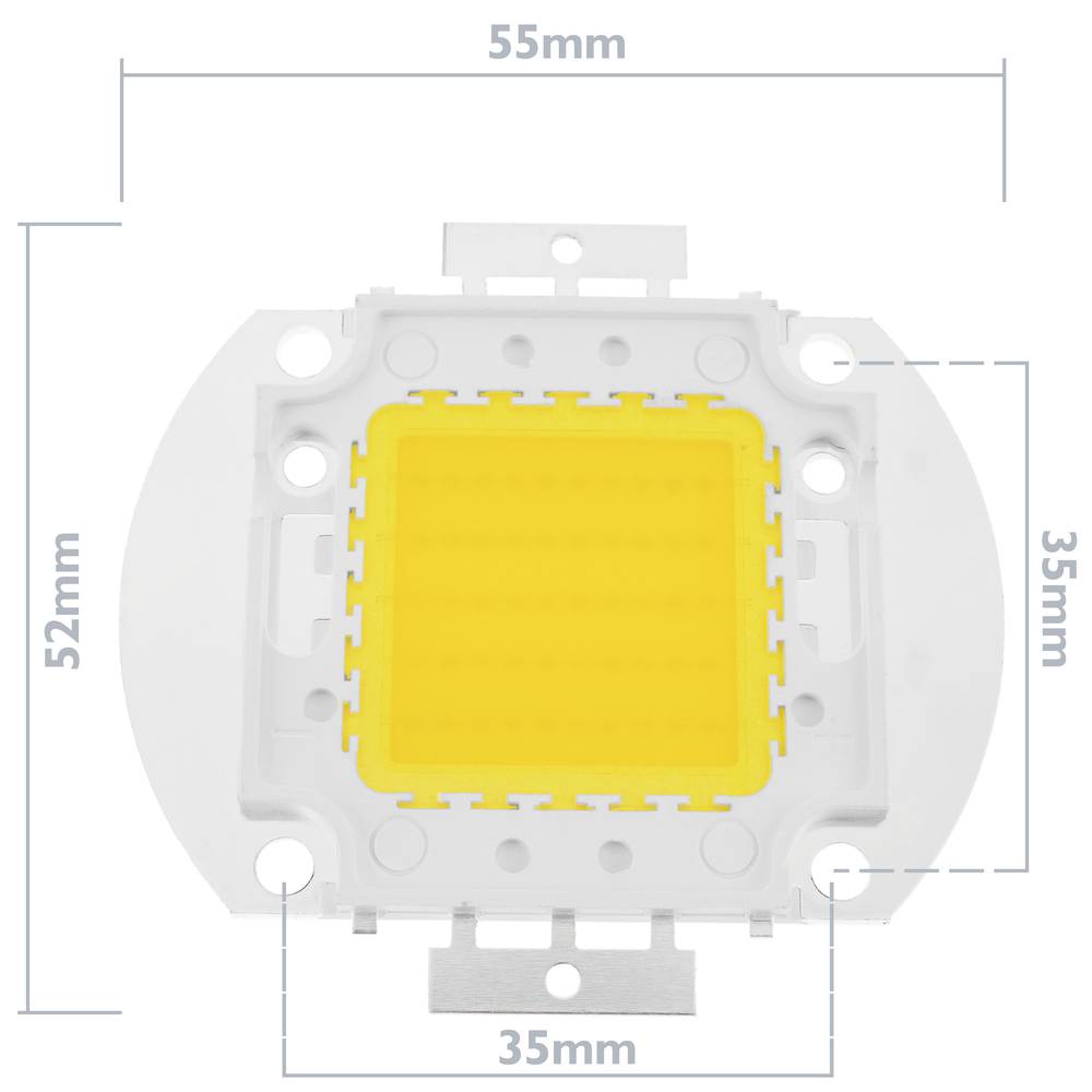 LED COB DIY 50W 4000LM 3000K emissor de llum blanca càlida 56x52mm