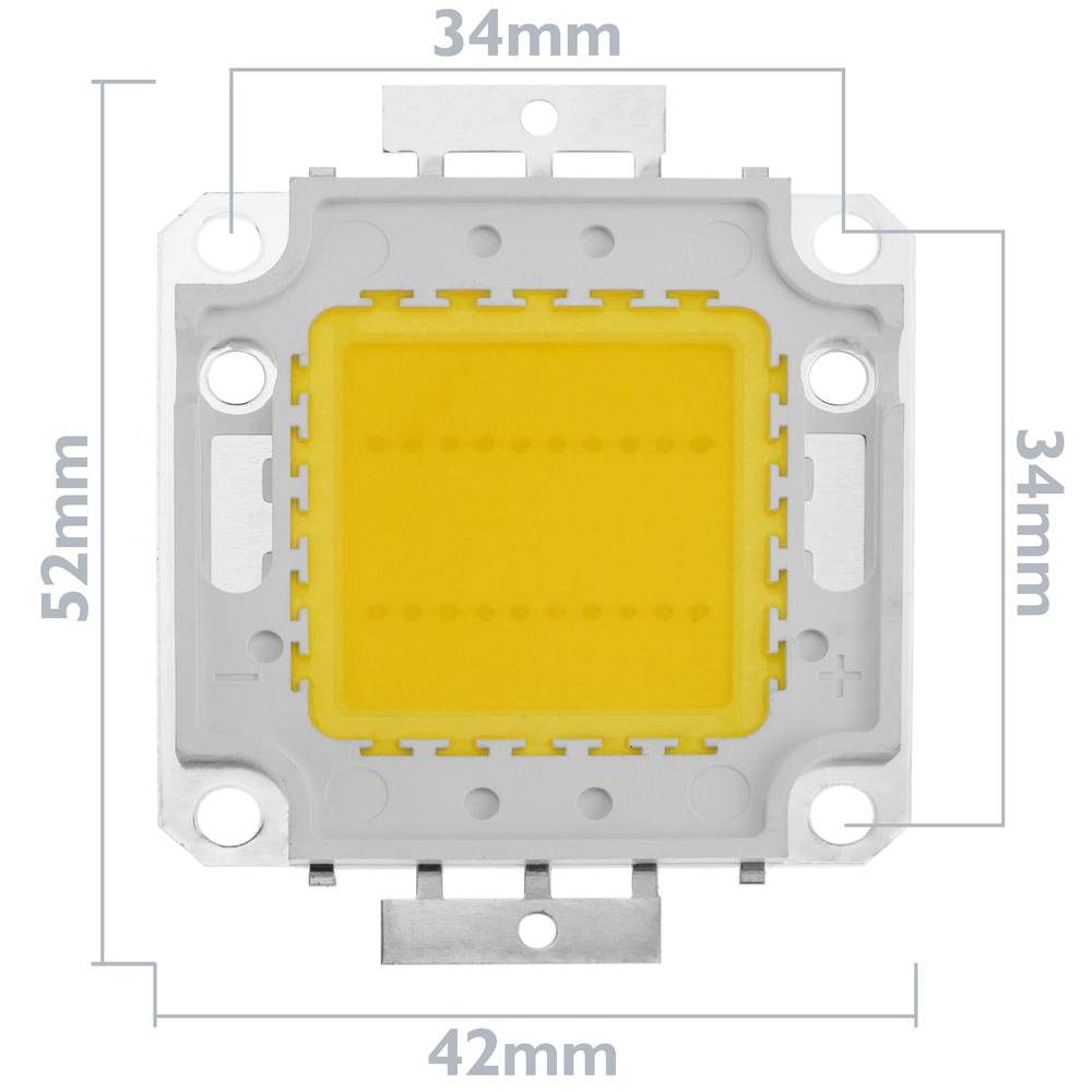 LED COB DIY 20W 1600LM 3000K warmweißer Lichtsender 34 x 34 mm