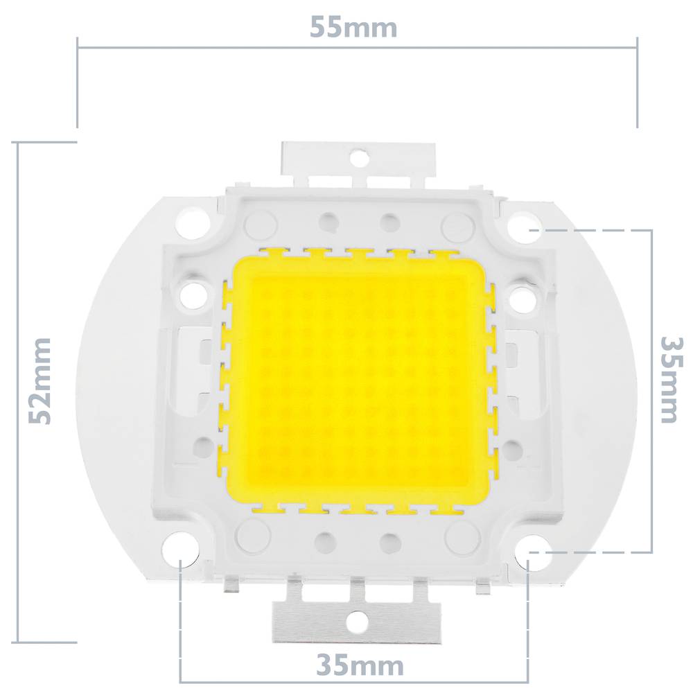 LED COB DIY 100W 8000LM 4000K neutralny biały emiter światła 35 x 35 mm