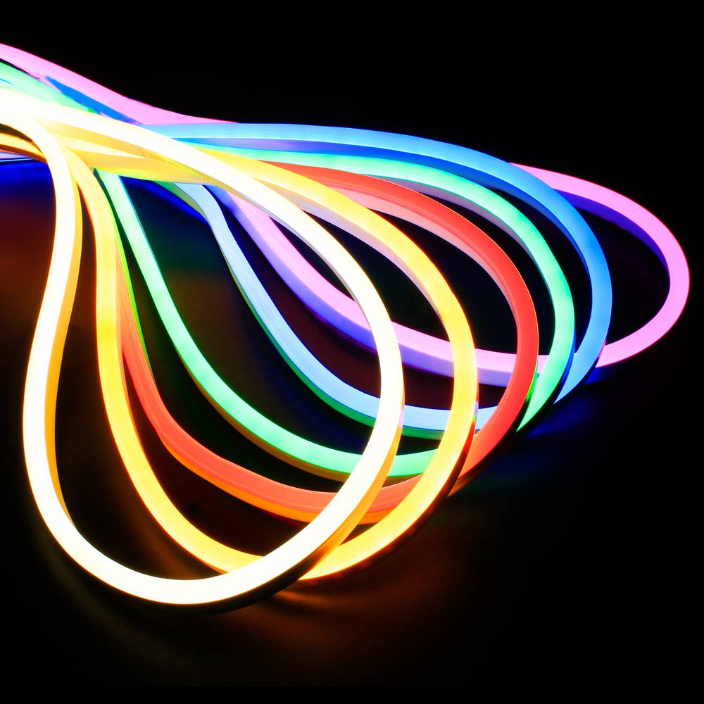 Tira llum flexible LED Neó Flex LNF 16x8mm 220VAC de 5m taronja