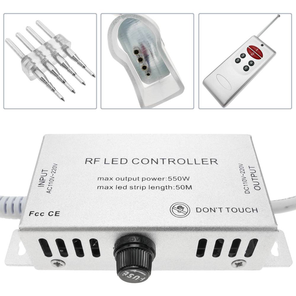 Multicolor RGB Fernbedienung controller für LED Neon Flex LNF 4 Pin 26x14mm 220VAC