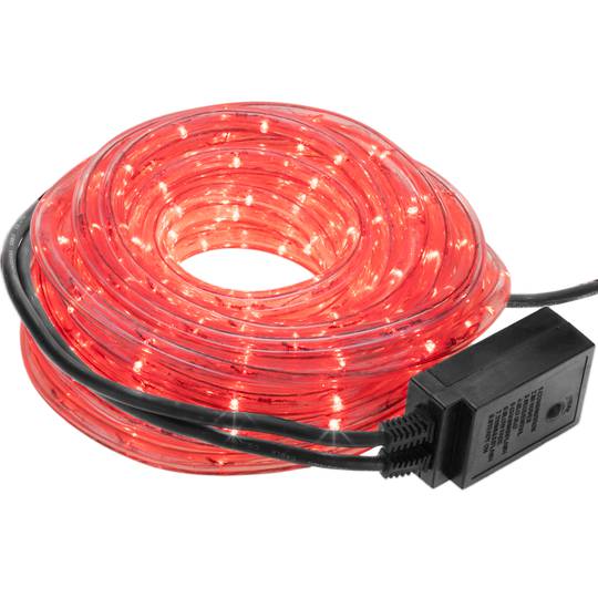 Ghirlanda luminosa a LED rossi di 10 m con 8 effetti luminosi rivestita in PVC e adatta all'uso esterno 220 V 50 Hz