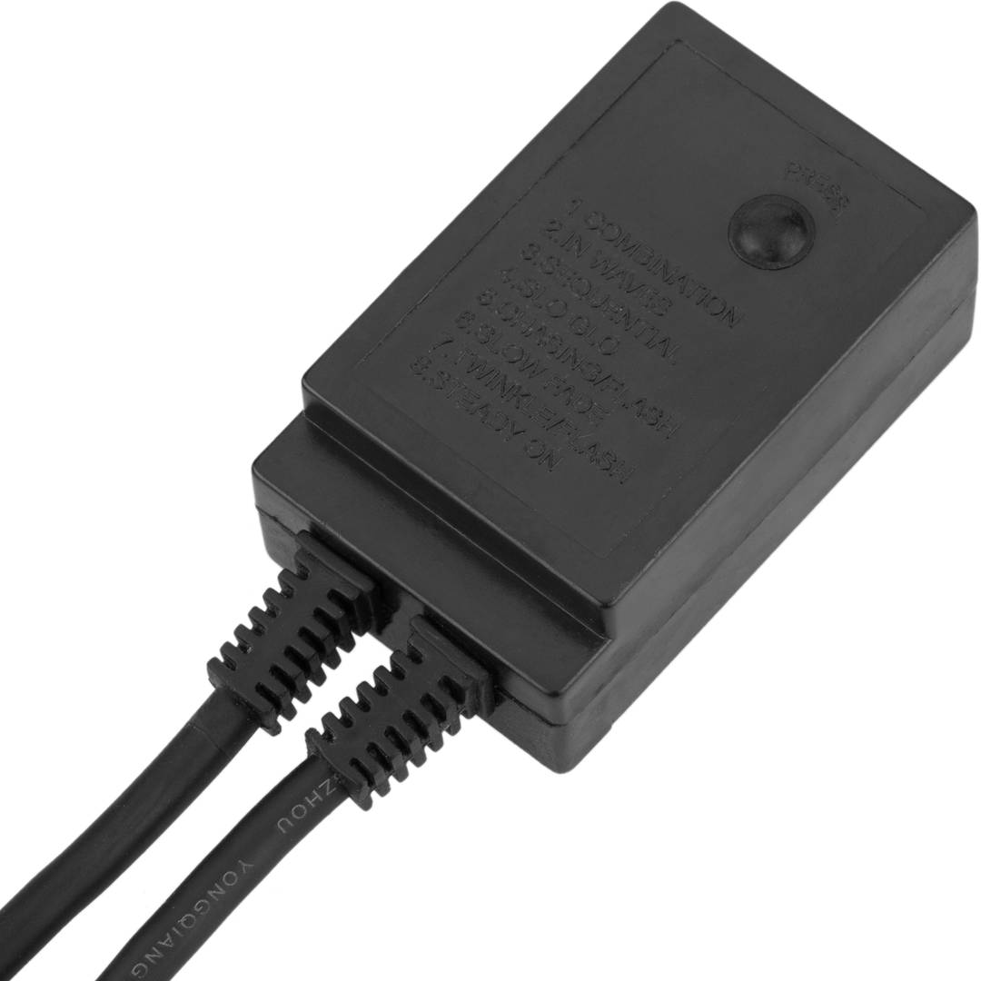 10 m de guirlanda de luz LED verde com 8 efeitos luminosos revestida a PVC e adequada para uso exterior 220 V 50 Hz