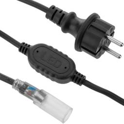 Cable rectificador d'alimentació per a tubs LED de 1 cm amb connector de 2 pin, 250V 16A