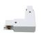 Union elbow fitting for ceiling light rail lane 3-via white