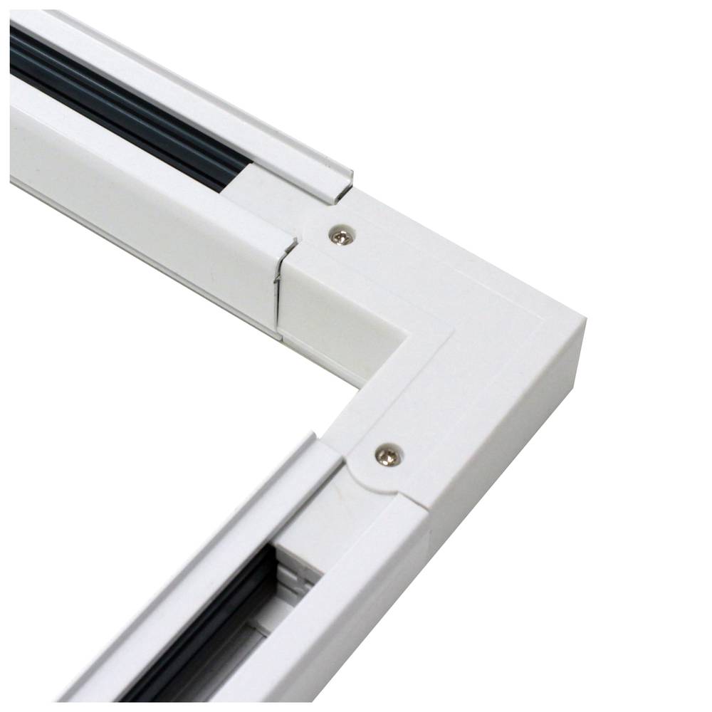 Union elbow fitting for ceiling light rail lane 3-via white
