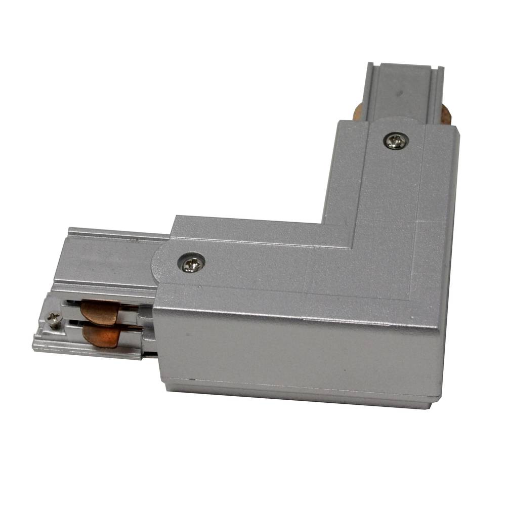 Unión empalme acodado para carril raíl de luz de techo 3-vía gris