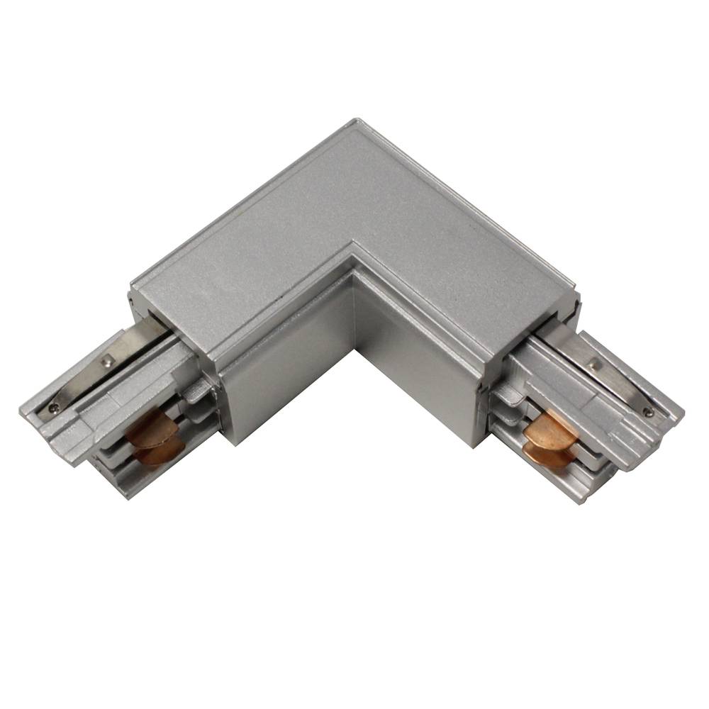 Unión empalme acodado para carril raíl de luz de techo 3-vía gris