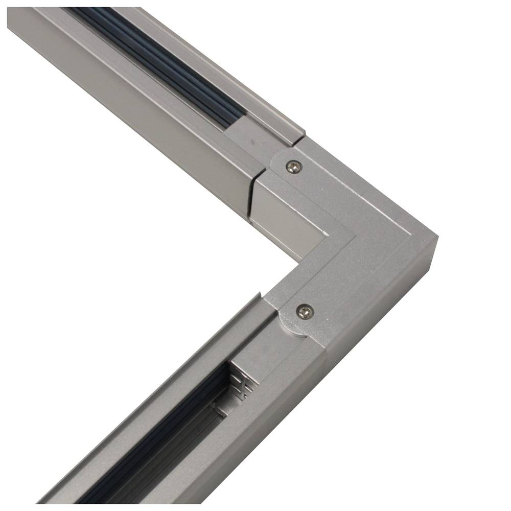 Unión empalme acodado para carril raíl de luz de techo 3-vía gris
