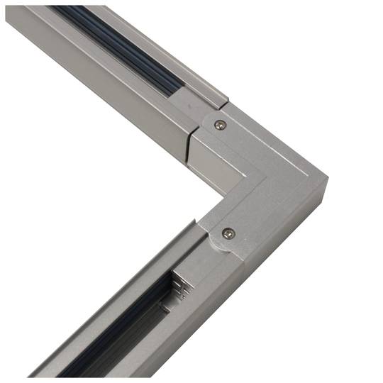 Unión empalme acodado para carril raíl de luz de techo 3-vía gris