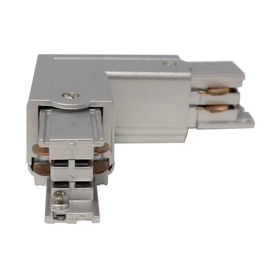 Unión empalme acodado para carril raíl de luz de techo 3-vía gris