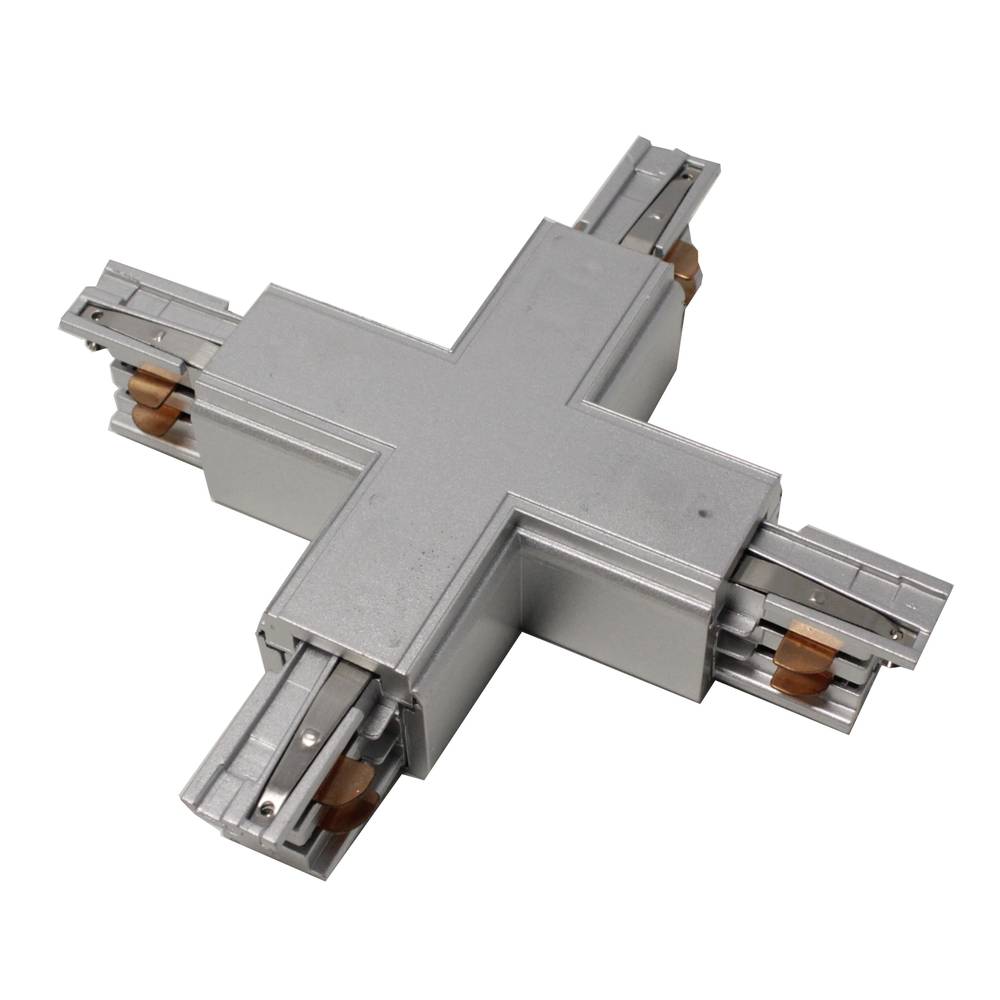 Złącze poczwórne do szynoprzewodu z szyną 3-punktową w kolorze szarym