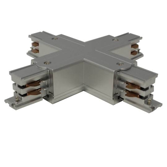 Złącze poczwórne do szynoprzewodu z szyną 3-punktową w kolorze szarym
