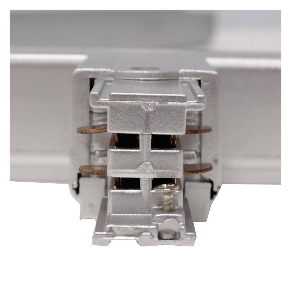 Złącze poczwórne do szynoprzewodu z szyną 3-punktową w kolorze szarym