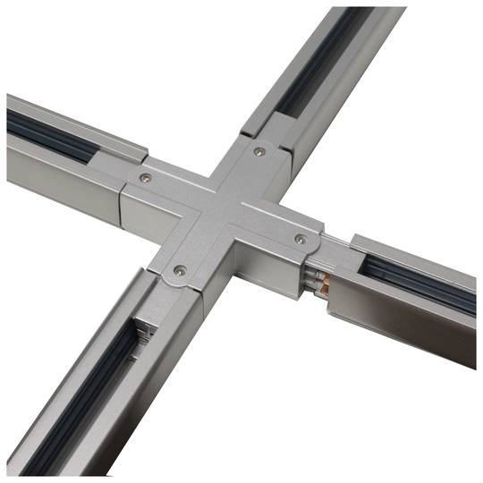 Złącze poczwórne do szynoprzewodu z szyną 3-punktową w kolorze szarym