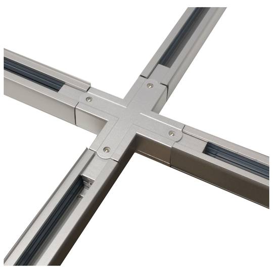 Złącze poczwórne do szynoprzewodu z szyną 3-punktową w kolorze szarym