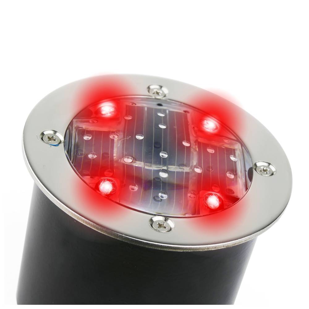 Circular floor light LED Solar PV 70x60mm red