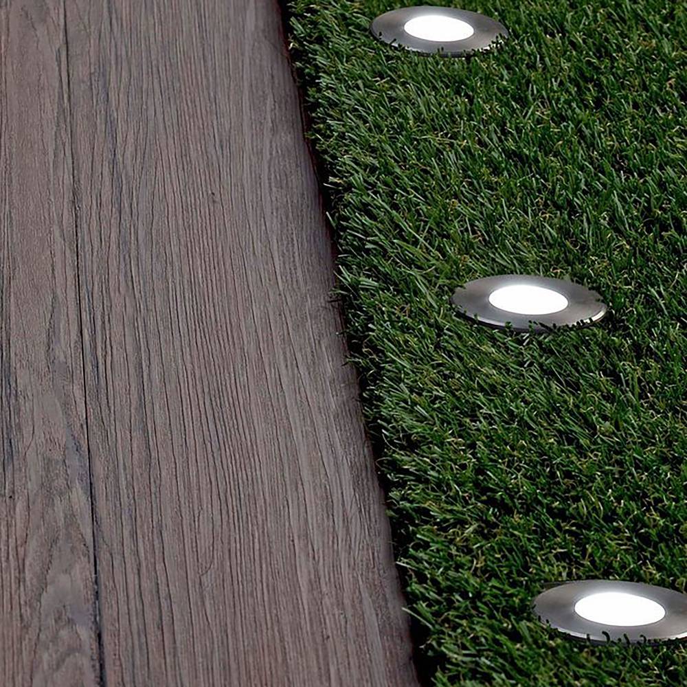 Circular floor light LED Solar PV 70x60mm red