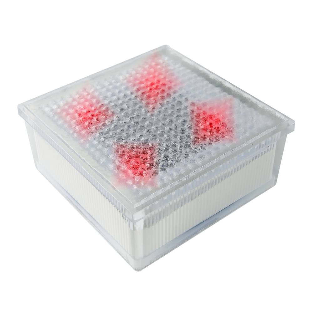 Rode vierkante LED fotovoltaïsche vloerlamp op zonne-energie van 96x96x42mm