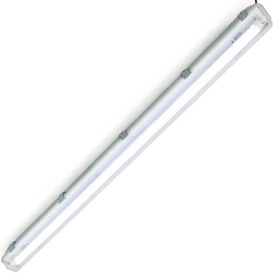 Schermo impermeabile per tubo LED 1 x 1200 mm con attacco su un'estremità IP65 T8 G13