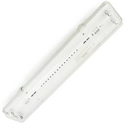 Tela impermeável para tubo LED 2 x 600 mm com conexão em uma extremidade IP65 T8 G13