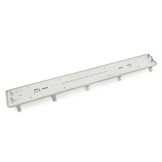 Waterproof screen for LED tube 2 x 1200 mm with connection on one end IP65 T8 G13