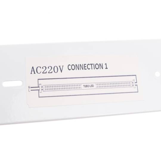 Waterproof screen for LED tube 2 x 1200 mm with connection on one end IP65 T8 G13