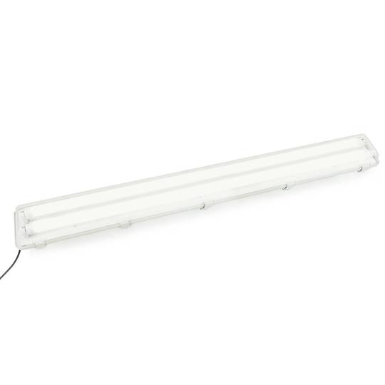 Waterproof screen for LED tube 2 x 1200 mm with connection on one end IP65 T8 G13