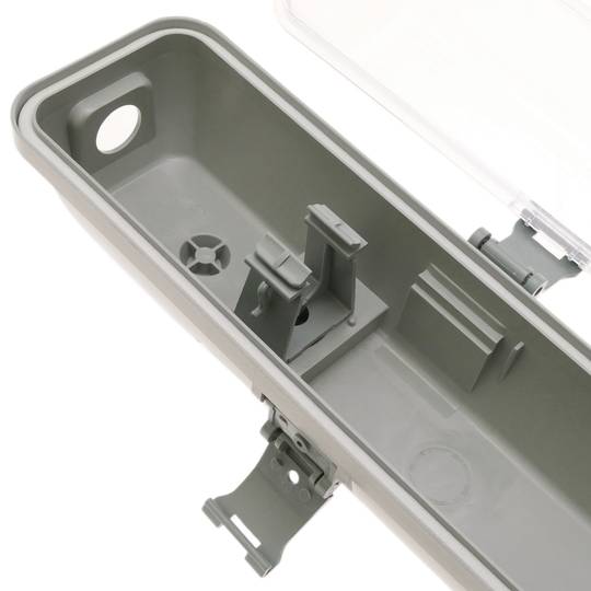 Waterproof screen for LED tube 1 x 600 mm with connection at two ends IP65 T8 G13