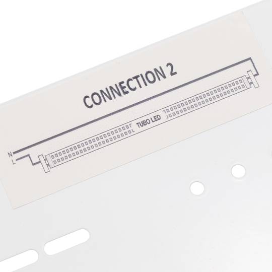 Schermo impermeabile per tubo LED 2 x 600 mm con connessione a due estremità IP65 T8 G13
