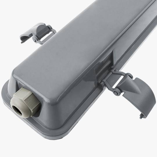 Pantalla estanca per a tub LED 2 x 1200 mm amb connexió en dos extrems IP65 T8 G13