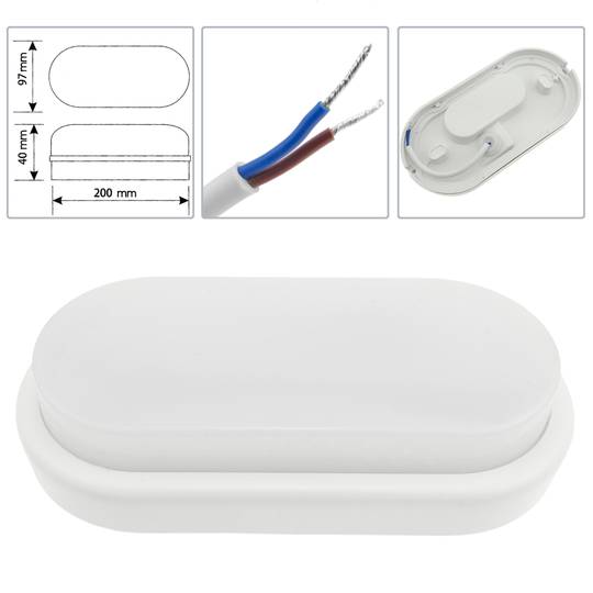 Apply oval LED light Lamp 220VAC IP65 12W 850 lumens day light 6500K