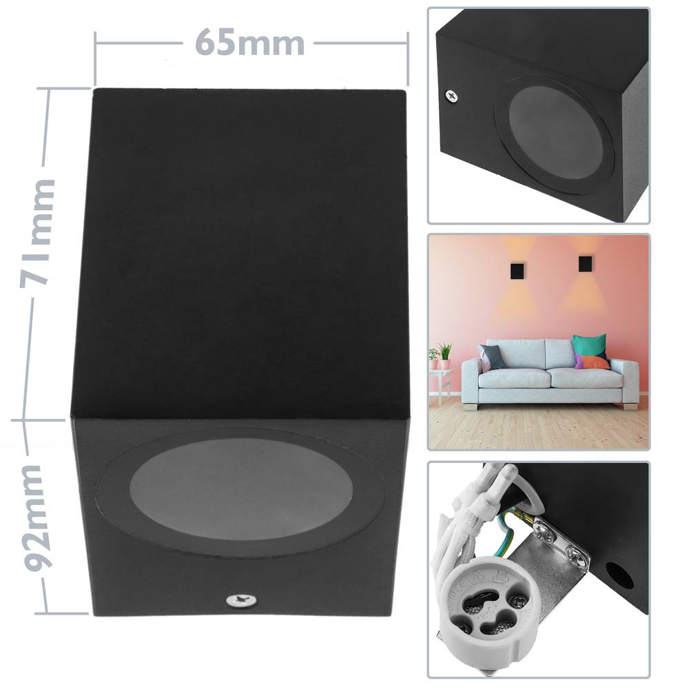 Square LED Wall Light IP54 1x35W GU10 220V