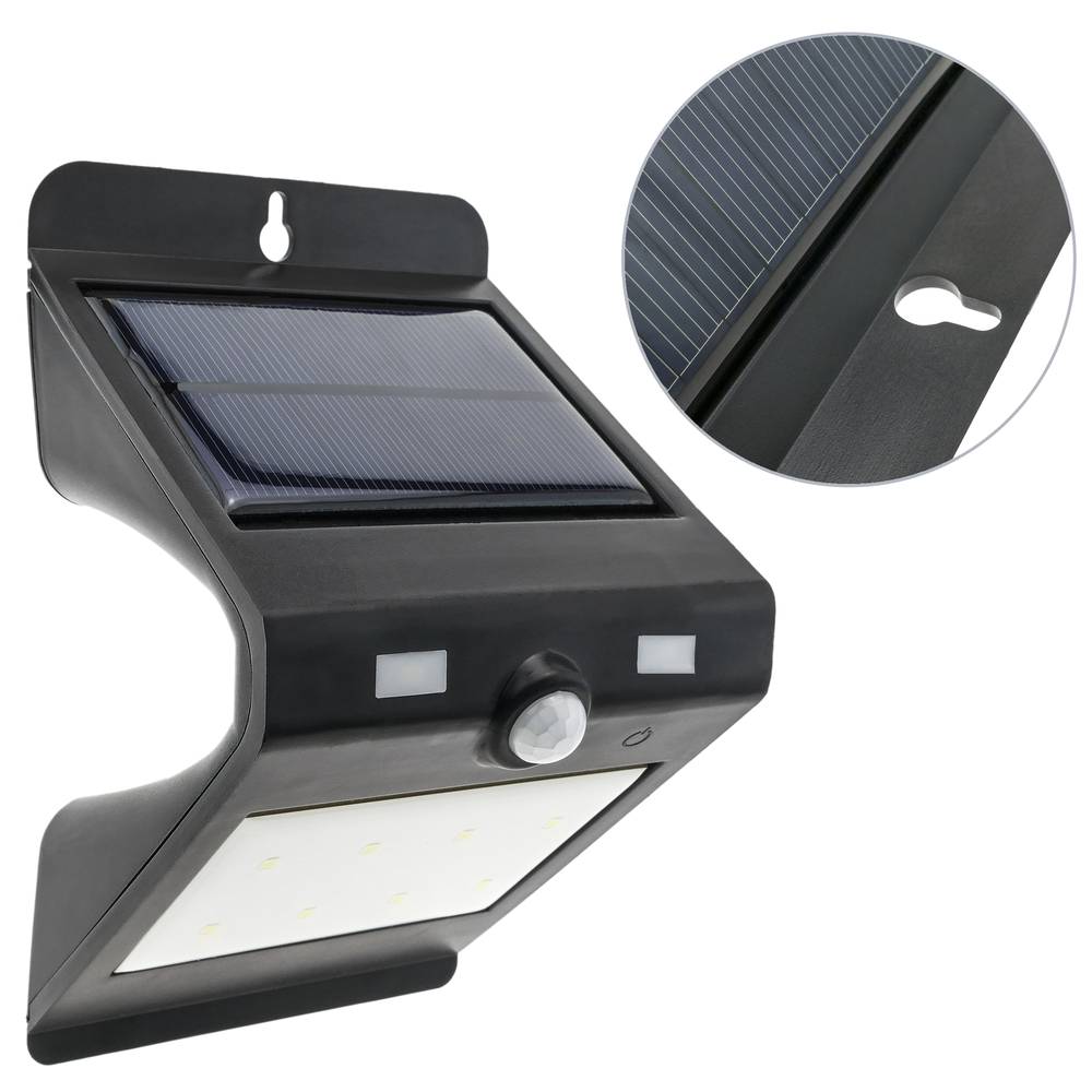 Lampe murale LED solaire Lampe murale rechargeable avec détecteur de mouvement et IP65 foncé IPW 1,5