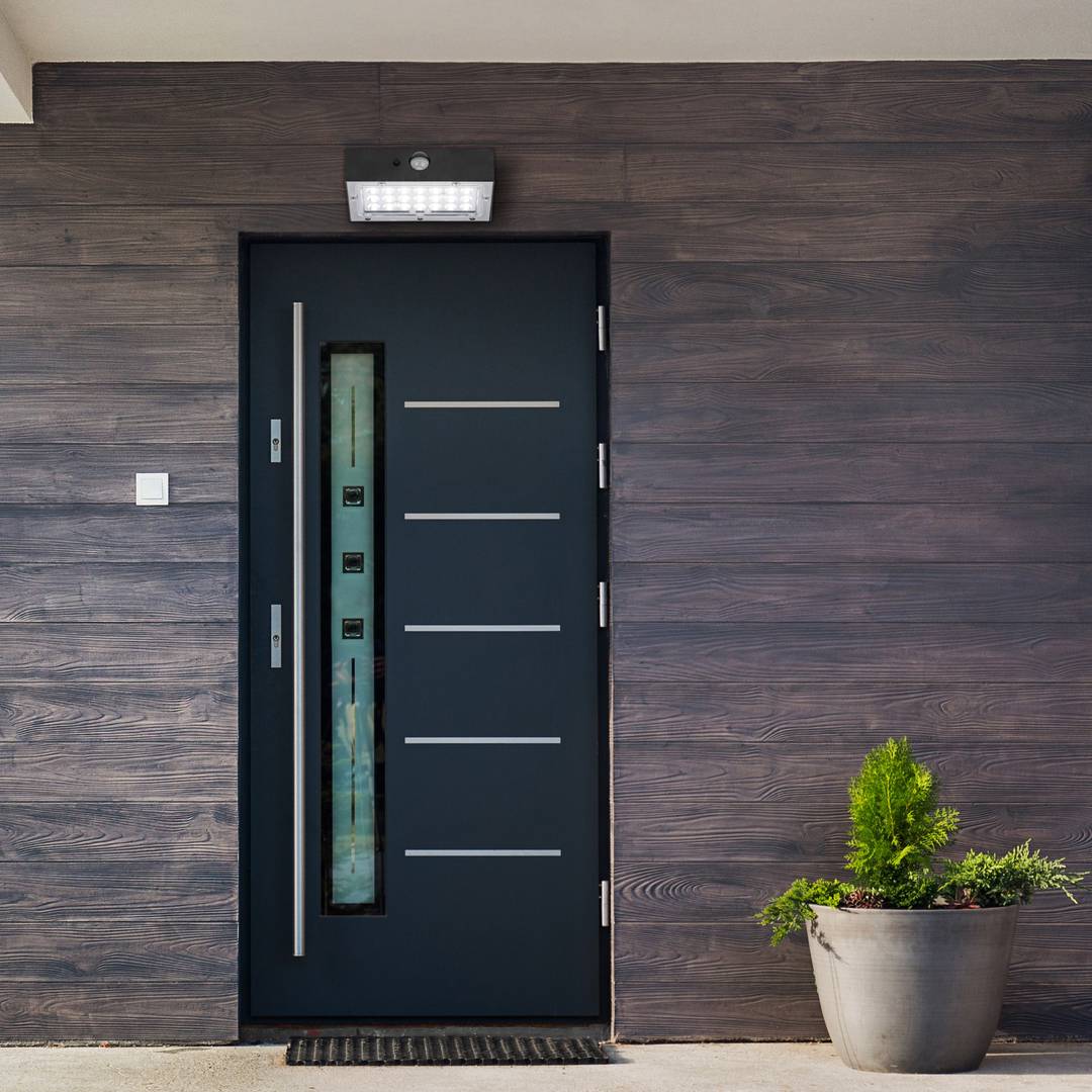 LED Solar Wandleuchte Mini wiederaufladbare Wandlampe mit Bewegungs- und Dunkelheitssensor IP65 400 Lumen mit 2 Betriebsmodi