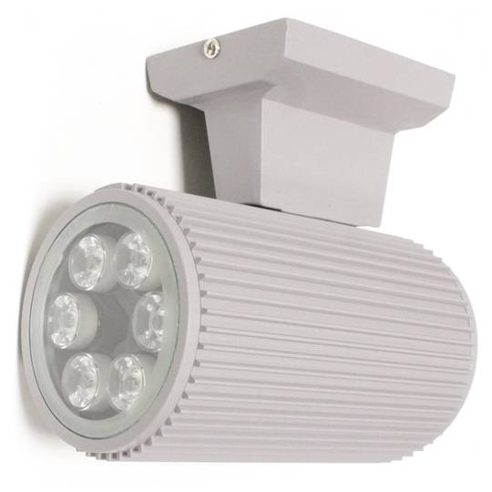 Focus LED gris amb suport de paret 157x155x97mm 6W blanc amb llum càlida