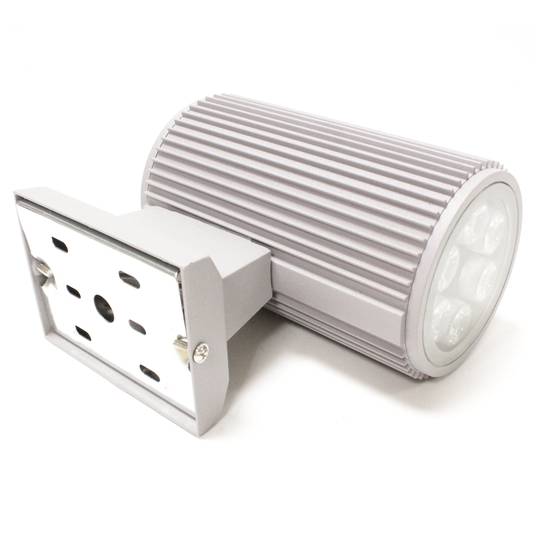 Focus LED gris amb suport de paret 157x155x97mm 6W blanc amb llum càlida