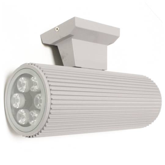 Foco LED dual gris con soporte de pared 225x175x96mm IP65 12W blanco con luz fría día