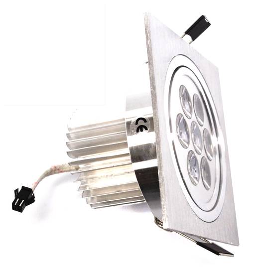 Inbouwdownlight LED 1x7W 120x120mm vierkant wit koude dag 6000K