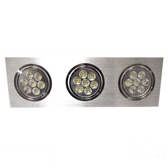 Downlight empotrable LED 3x7W 120x360mm rectangular blanco frío día 6000K