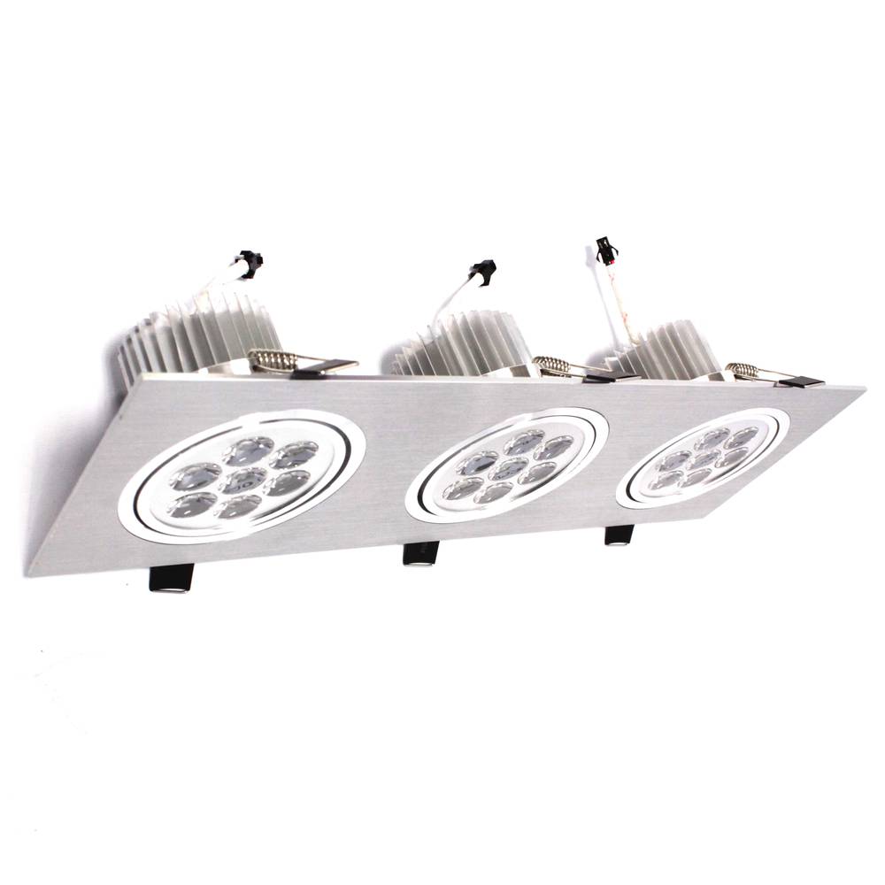 Downlight empotrable LED 3x7W 120x360mm rectangular blanco frío día 6000K