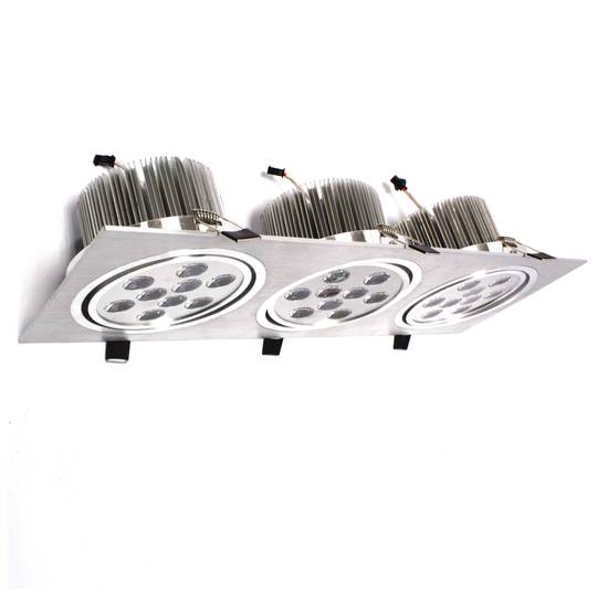 Downlight encastable LED 3x9W 139x400mm rectangular blanc fred dia 6000K