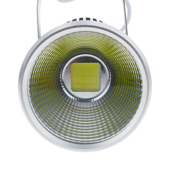Zilveren LED-spot COB 30W 3000K 115x168mm warm licht