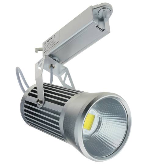Zilveren LED-spot COB 30W 3000K 115x168mm warm licht