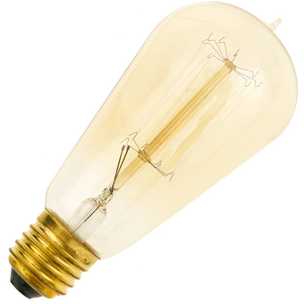 Bombilla Edison de filamentos incandescentes E27 220VAC 40W 58x137mm ST58 punta