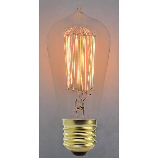 Gloeilamp Edison-gloeilamp E27 220VAC 40W 64x146mm ST64-punt