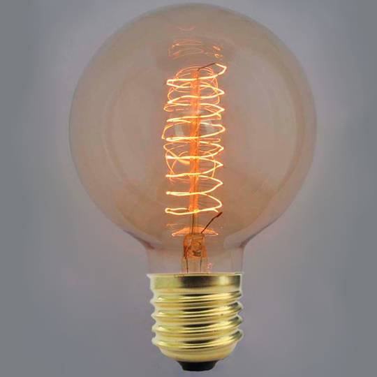 Edison lâmpada incandescente de filamento E27 40W 220VAC 80x118mm G80