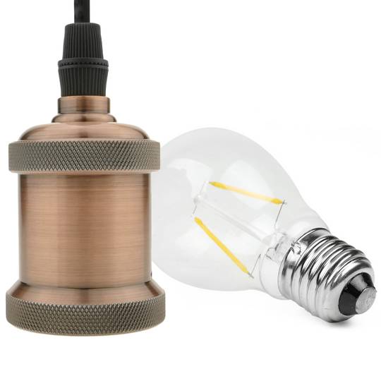 Hanging lampholder Bulb socket style old vintage pendant lamp - Cablematic
