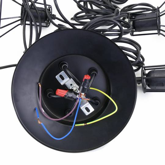 5 caged E27 Edison bulbs lamp with cable of 2m and counterbalances